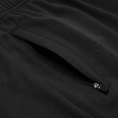 Men's Big & Tall Basketball Shorts - Dry-Fit, Lightweight, Zipper Pockets - 4X Black