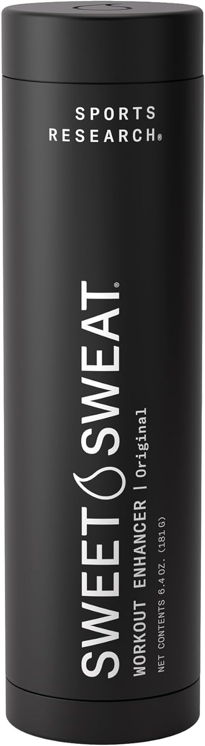Sports Research Waist Trimmer - Sweet Sweat Waist Trimmer (Black/Yellow, Small) & Workout Gel Stick (6.4oz)