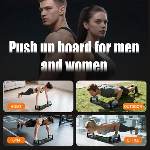 15-in-1 Push Up Board for Home Gym - Portable Strength Training - Black