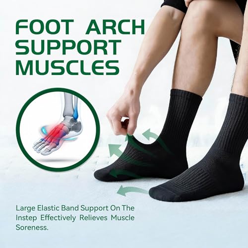 Men's Cushioned Crew Socks - Arch Support, 1 Pair