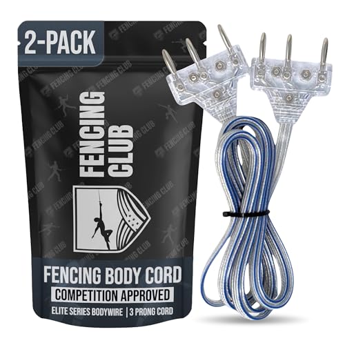 Epee Fencing Body Cord - Elite Series, 3 Prong, 2 Pack
