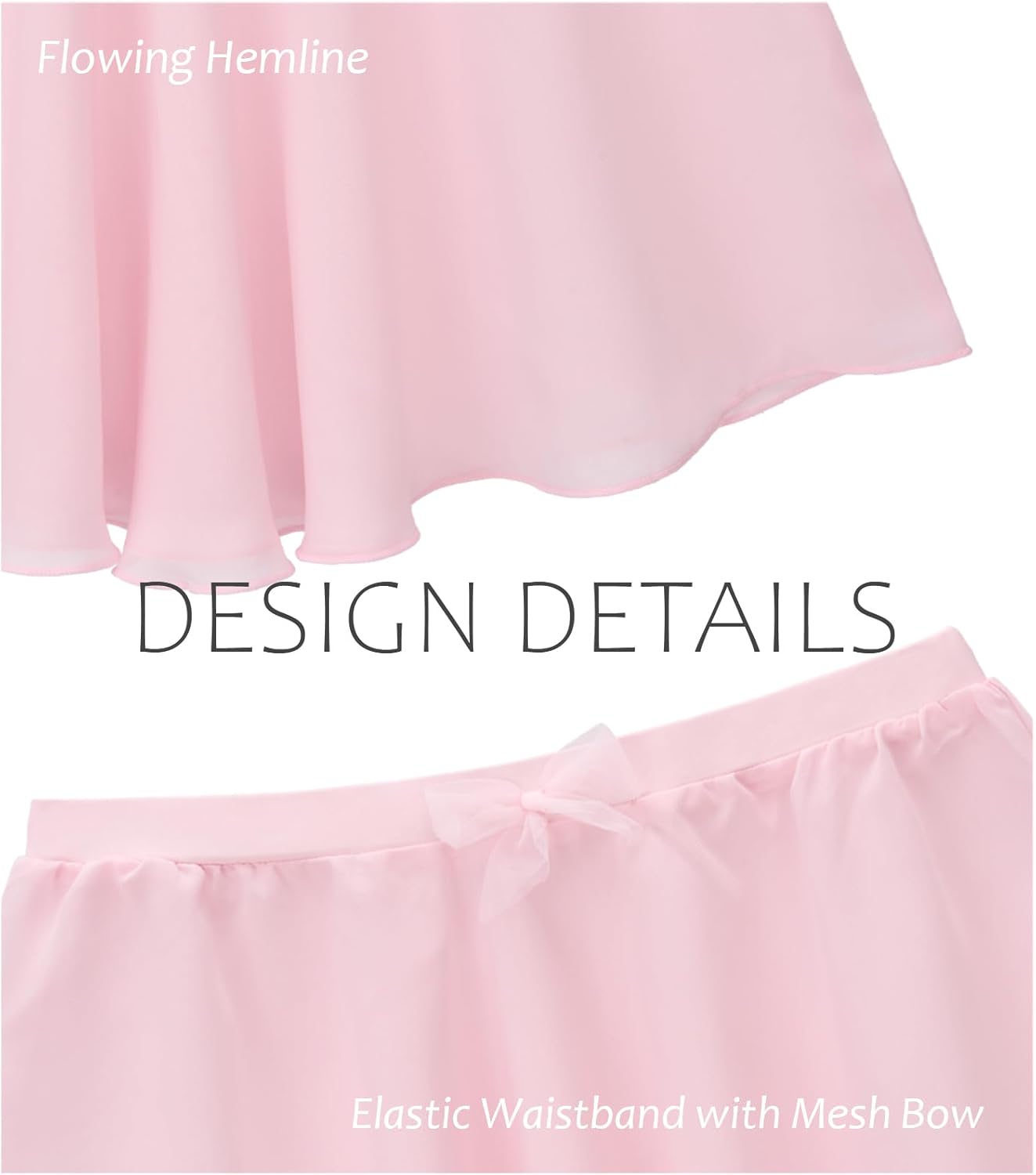 Stelle Girls Ballet Skirt - Chiffon Dance Skirt with Mesh Bowknot & Elastic Waist | Perfect for Ballet