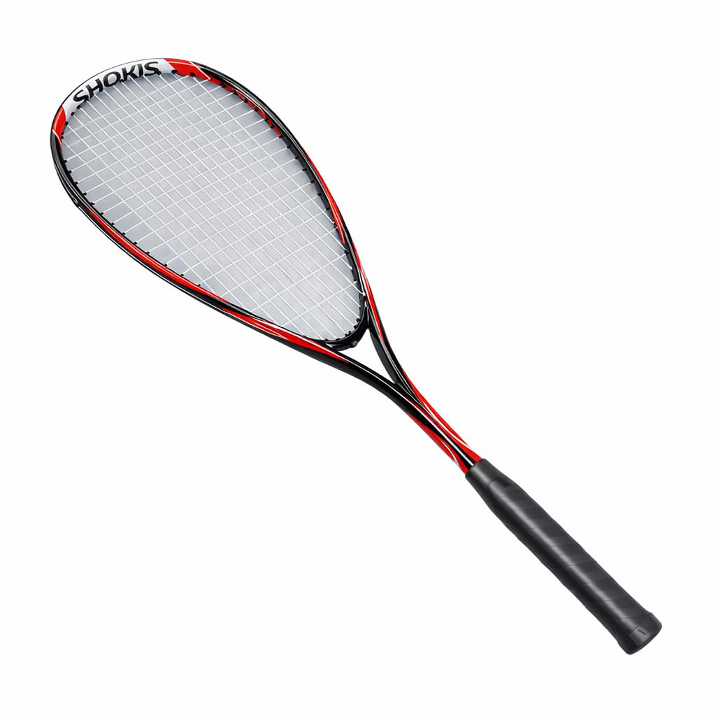 Sports Beginner Squash Racquet,Carbon Lightweight Squash Racket for Gym Park School (Red)