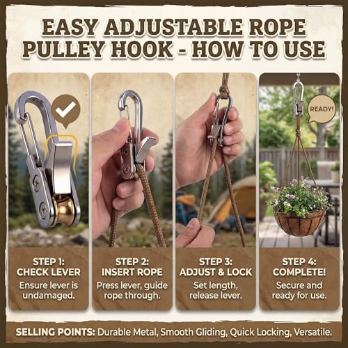 Landhoow 12 Pcs Stainless Steel Rope Tightening Tools - Silver, Camping & Household