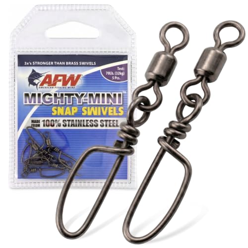 Mighty-Mini Fishing Swivels #6, 70 Lb, 5 Pc - Stainless Steel