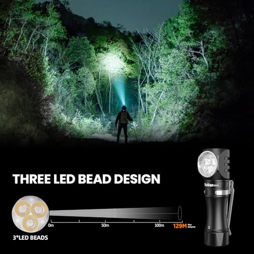 Wurkkos HD10 Mini USB-C Rechargeable Headlamp 1200 Lumen Right-Angle