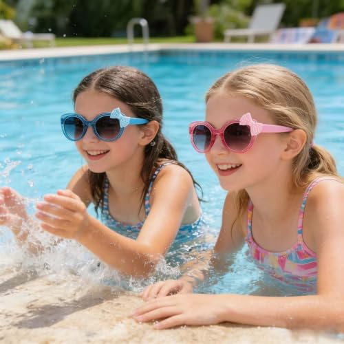 Heart Shaped Sunglasses - 4 Pack in Black, Pink, Purple, Blue