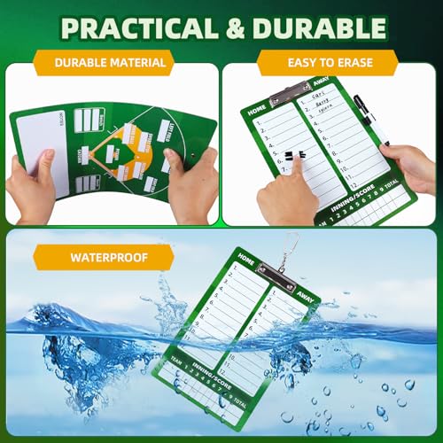 Dry Erase Baseball Coaching Clipboard | Double-Sided Whiteboard for Coaches