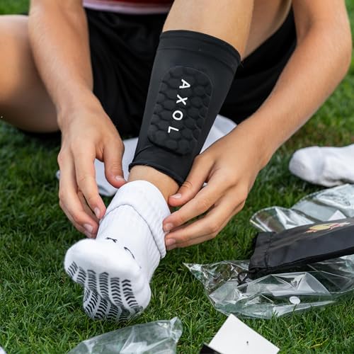 Adult AXOL Built-in Sleeve Gel Shin Guards for Impact Protection