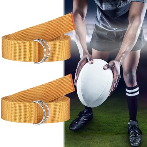 Football Belt - 52 Inch D Ring Belt for Men, Women & Youth - Yellow
