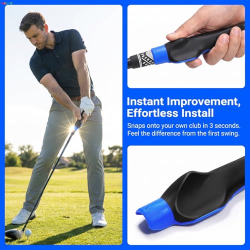 Golf Grip Trainer 2.0 - Right-Handed Grip Aid, Ergonomic Design - Black