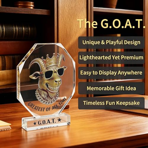 5-Inch G.O.A.T. Acrylic Trophy - Fun Fantasy Football Award