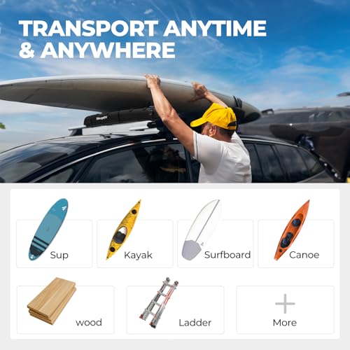 Soft Roof Rack Pads for Crossbars - Water-Resistant with Slide Buckle Fixation