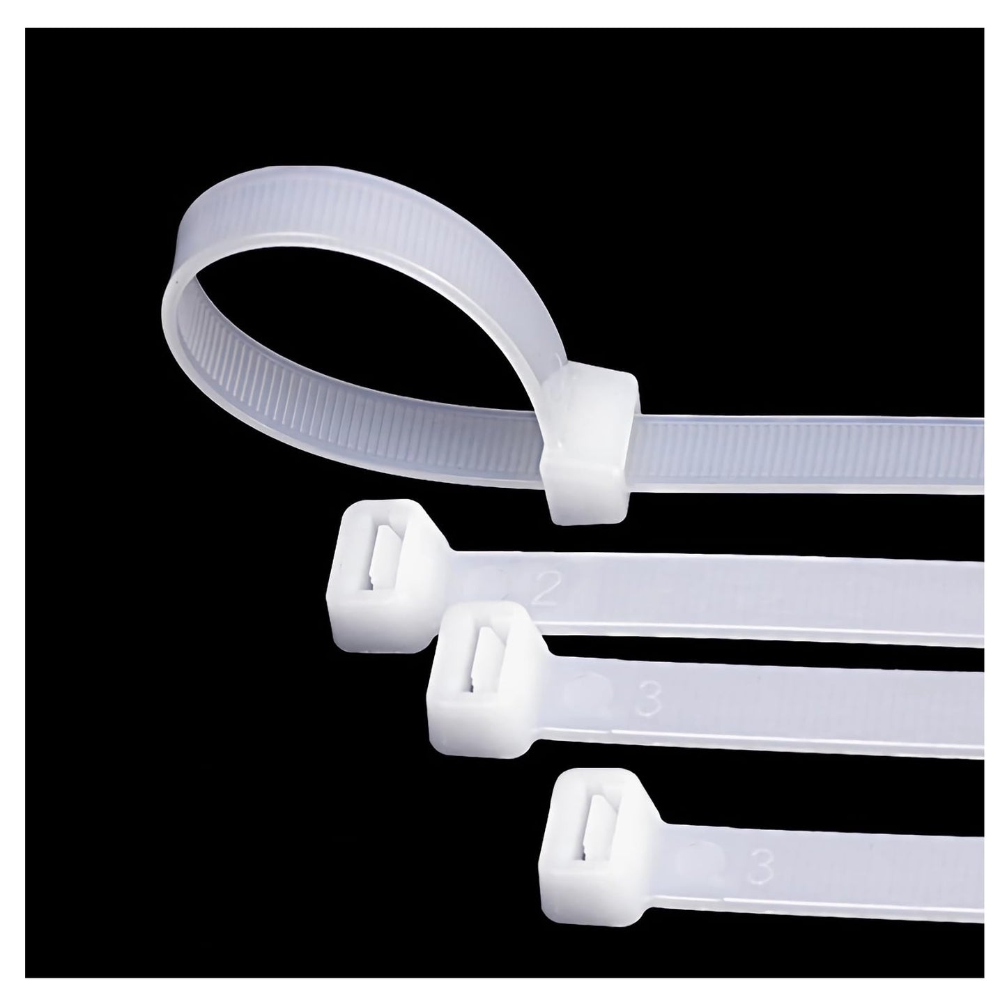 48 inch white heavy duty zip ties, UV-resistant, extra long nylon cable ties, 12 pieces, 200 lb tensile strength