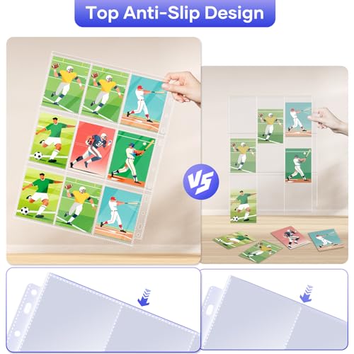 TiopLior 60 Pack Sheet Protectors,9 Pocket Double Sided Card Sleeves