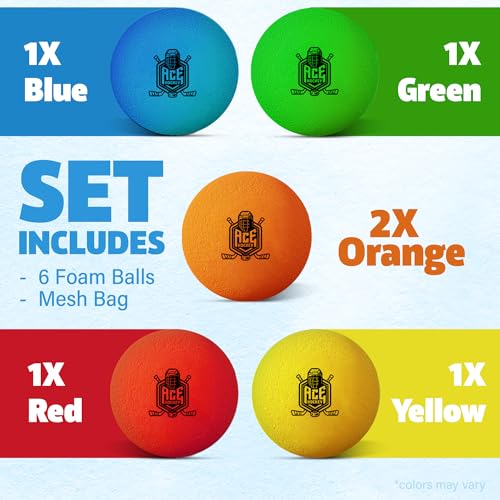 Mini Hockey Balls Set - 6 Soft Foam Balls for Indoor Play
