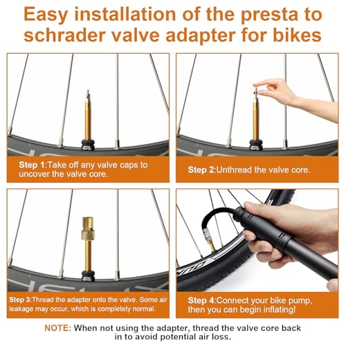 18-Piece Presta to Schrader Valve Adapter Kit with Pump Needles and Caps