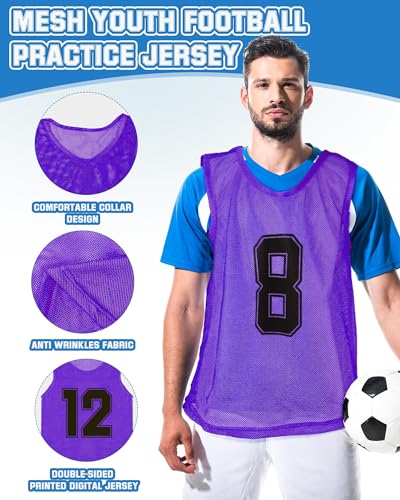 48 Pcs Adult Mesh Scrimmage Vests for Soccer & Basketball - XXL