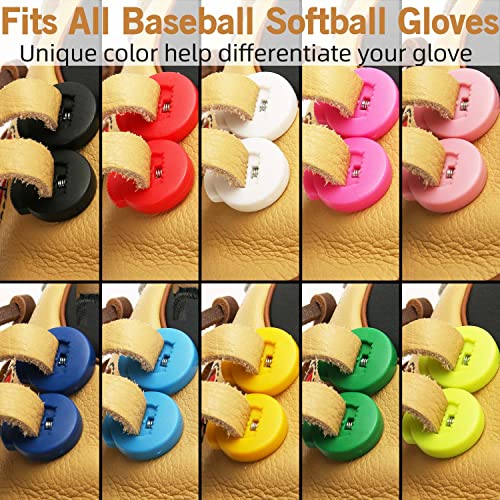 Baseball Glove Lace Locks - 8 Pack, Adjustable Fit - Pink & Sky Blue