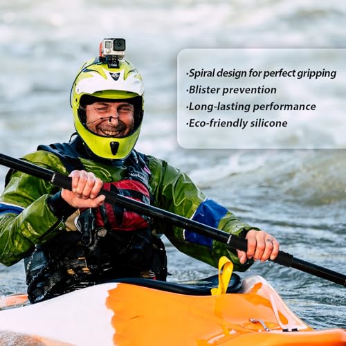 Kayak Paddle Grip Non-Slip Silicone Wraps - Fit for 30mm Paddles, Mix Green