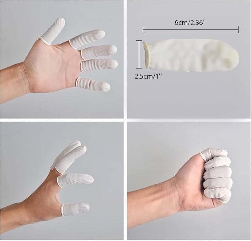 Disposable Finger Cots - 205 Count Protective Fingertip Covers