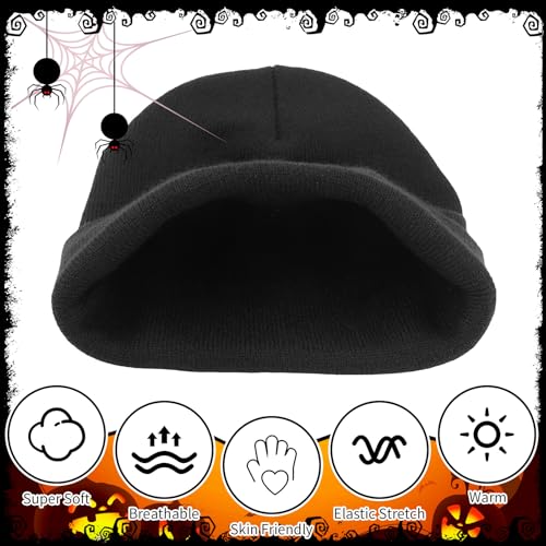 2 Pack Winter Beanies - Skull & Finger Bone Hats - Black