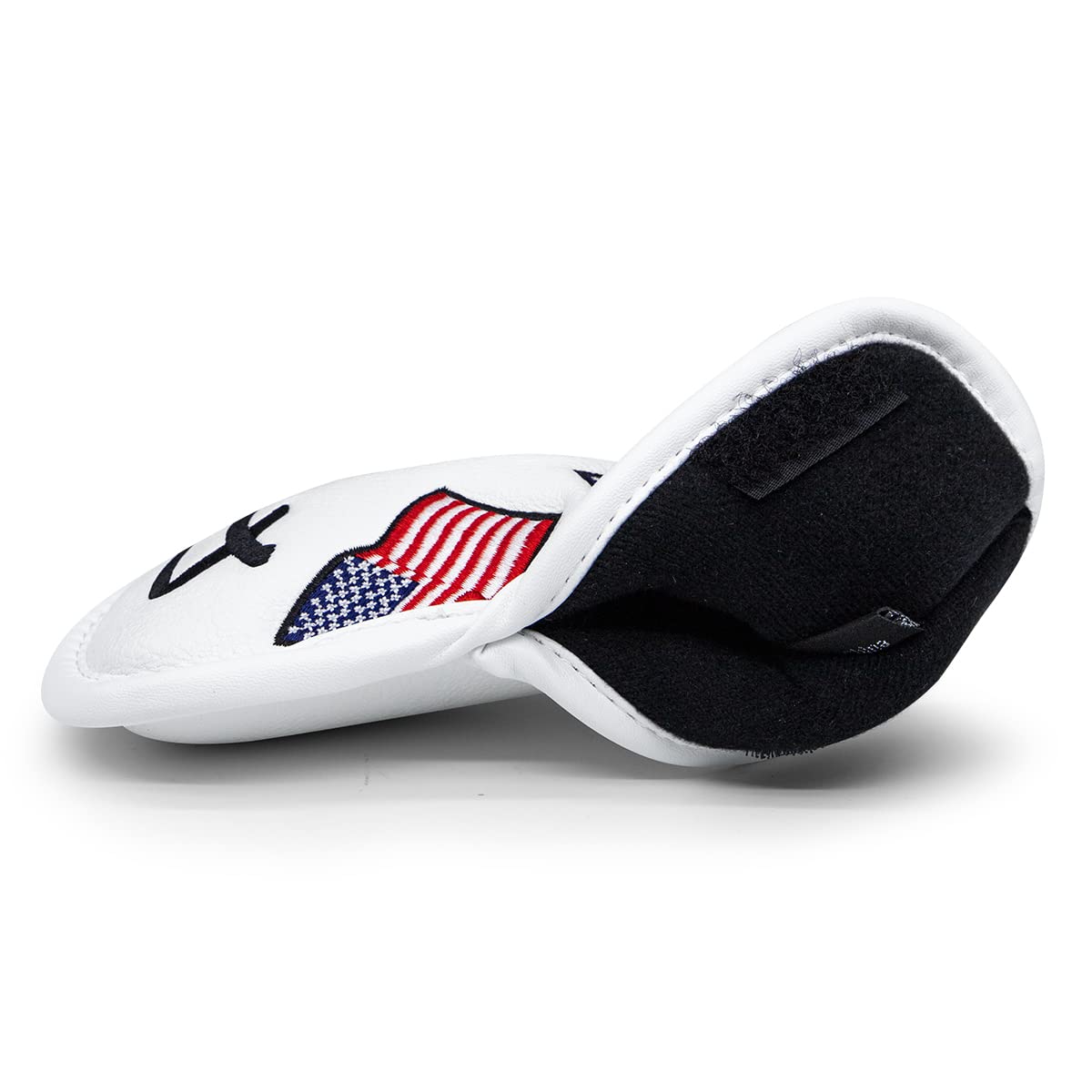 US Flag Golf Iron Covers Headcovers - 10pcs Patriotism Golf Club Covers for Irons - White Synthetic Leather Golf Iron Wedge Head Covers fits for PXG, Taylormade, Mizuno JPX MP, Etc.