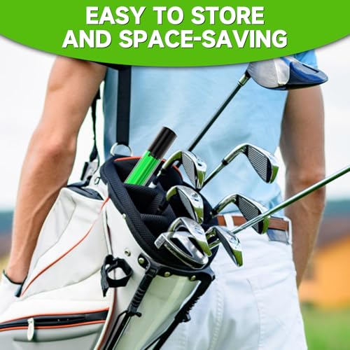 Collapsible Golf Alignment Sticks - 48" Green, 2 Pack with Case