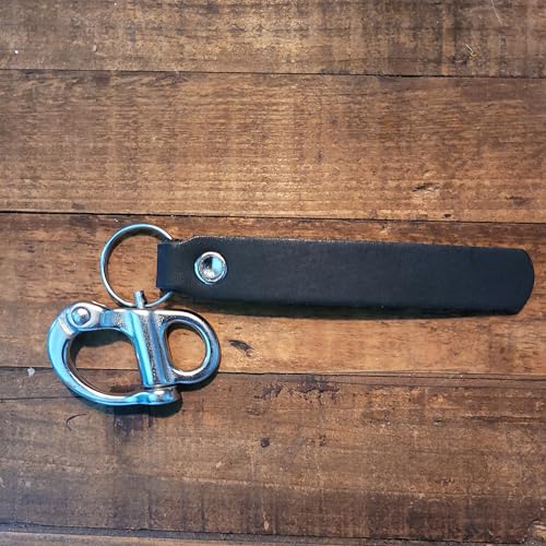 Quick Release Shackle Clip with Leather Handle for SCBA Mask - Vent-Limited Smoke Black / 23