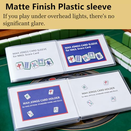 Standard Mahjong Card Covers - Waterproof Plastic Sleeves - 1 Pack