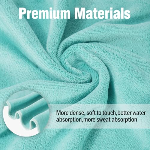 Microfiber Gym Towels 2 Pack - 15x31 Inch Grey-Green