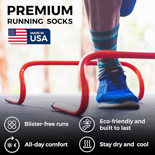 Wrightsock CoolMesh II Quarter Running Socks Large Cloud Grey - Eco-Friendly Anti-Blister Unisex