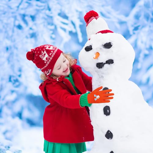 6 Pairs Kids' Winter Gloves - Stretchy Warm Knit Gloves - Color 10