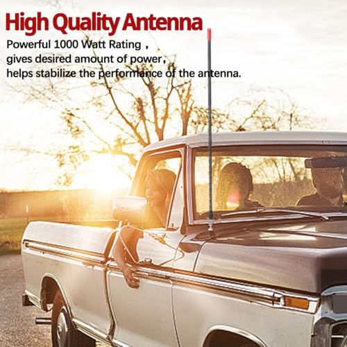 Heavy Duty 2' Fiberglass CB Radio Antenna - Black 27MHz Vehicle Truck Car Kit - 1000W 2 Foot Variation