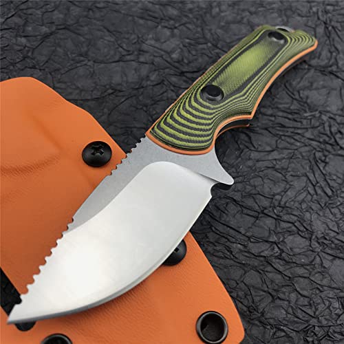 Generies Small Fixed Blade Hunting Knife with Kydex Sheath - Full Tang 8Cr13Mov, G10 Handles