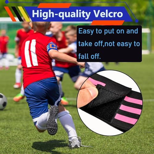Adjustable Soccer Captain Armbands - 3 Pcs Black/Yellow/Blue