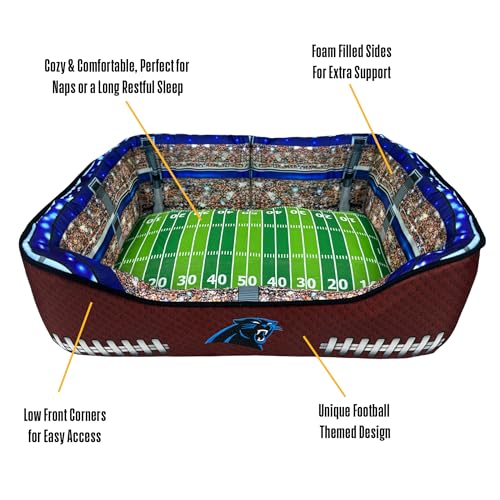 Carolina Panthers Stadium Dog Bed - Sporty Pet Pillow Bed