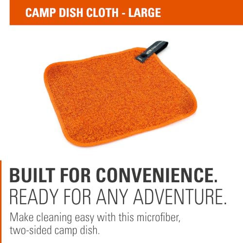 Large Reusable Camp Dish Cloth - Two-Sided Microfiber, Orange