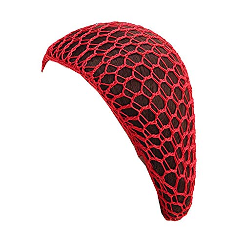 Soft Rayon Snood Hat Hair Net Cap - Medium Red