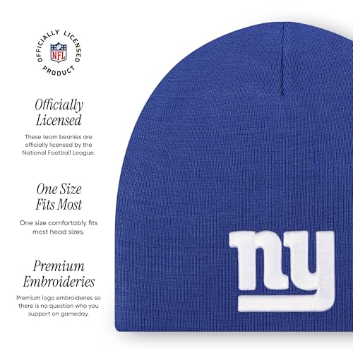 New York Giants Skull Beanie Hat - One Size Team Color