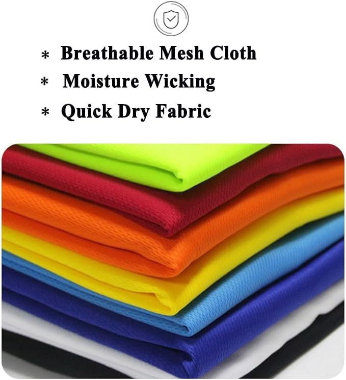 Kids Athletic Mesh T-Shirts 13-14 Years Pack of 5 - Quick Dry Boys Tops