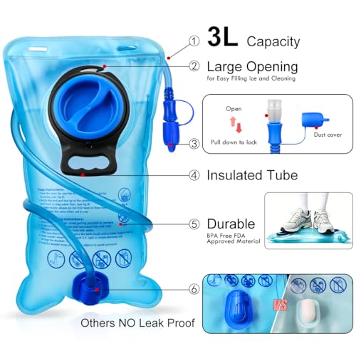 Insulated Hydration Backpack with 3L Leak Proof Bladder - Emerald