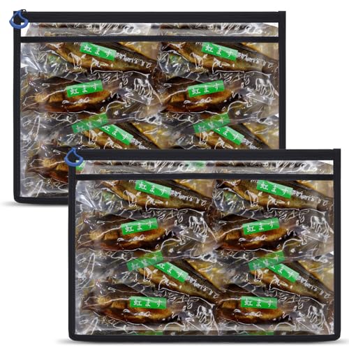 2 Pcs Water-Resistant Fishing Tackle Storage Bags - Medium 9" x 14.2"