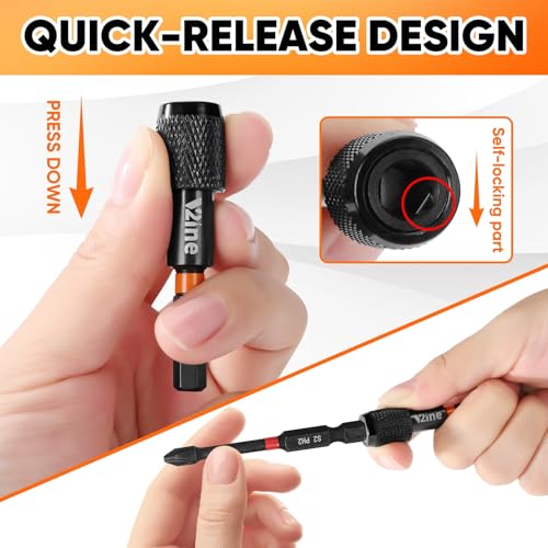 4Pcs Magnetic Quick Release Bit Holder Adapter: 2Pcs 6inch + 2pcs 2.5inch Long Drill Bit Extension for Impact Driver