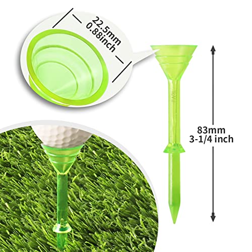 ToVii 3-1/4" Plastic Golf Tees 40 Pack - Blue & Green, Unbreakable & Durable