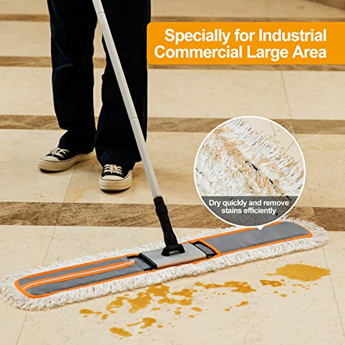 CLEANHOME 36-Inch Commercial Dust Mop with 59-Inch Gray Handle for Floor Cleaning