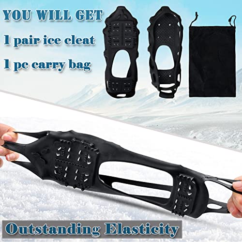 Ice Snow Traction Cleats with 24 Steel Crampons - Large