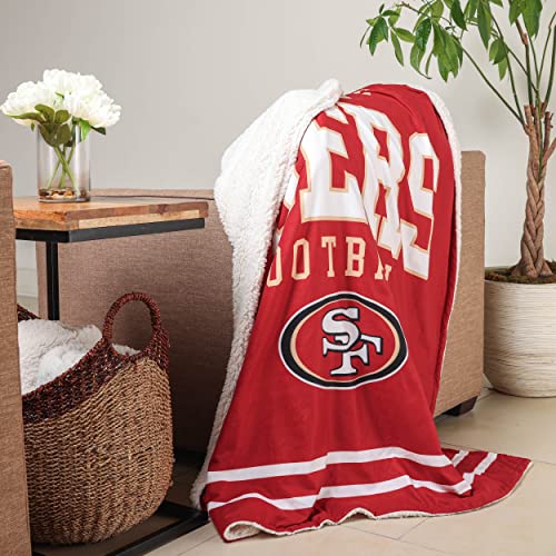 NFL Team Logo Sherpa Plush Throw Blanket - 60" x 50"