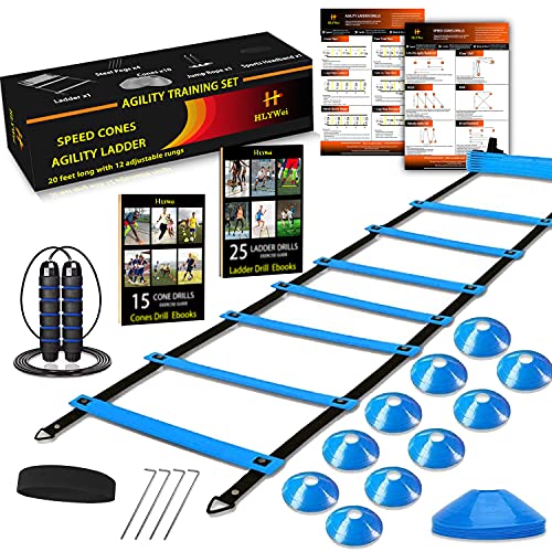 Speed Agility Training Set - Ladder, Cones, Jump Rope, Blue