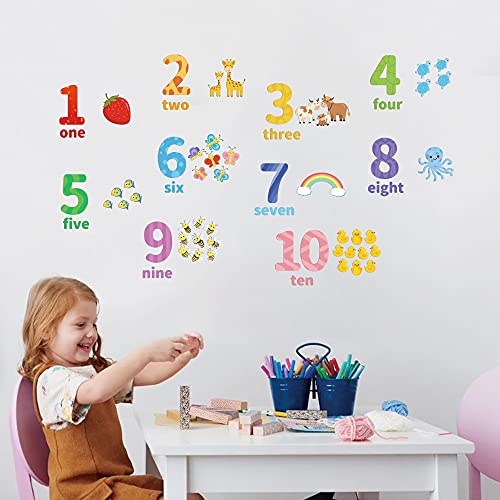 Educational Number Wall Decals for Kids - Animal Themes 1-10
